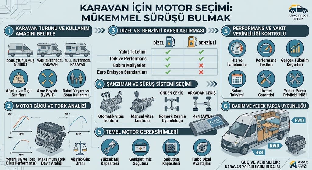 Karavan İçin Motor Seçimi: Güç, Tork ve Ağırlık Rehberi - Araç Proje