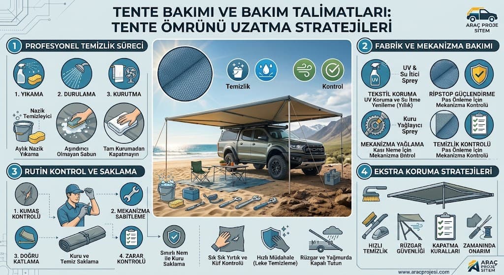 Tente Bakımı ve Temizliği: Tente Ömrünü Uzatma Rehberi - Araç Proje