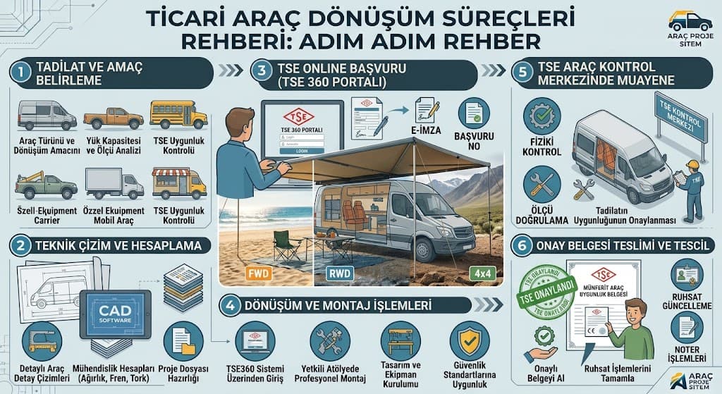 Ticari Araç Dönüşüm Süreçleri: Proje, Tadilat ve Tescil Rehberi - Araç Proje